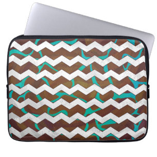 Protection Pour Ordinateur Portable Giraffe Impression Brown et Turquoise