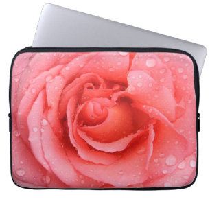 Protection Pour Ordinateur Portable Gouttes d'eau de rose rose rouge romantique