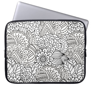 Protection Pour Ordinateur Portable Griffonnage de conception de fleur