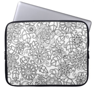 Protection Pour Ordinateur Portable Griffonnage floral ethnique