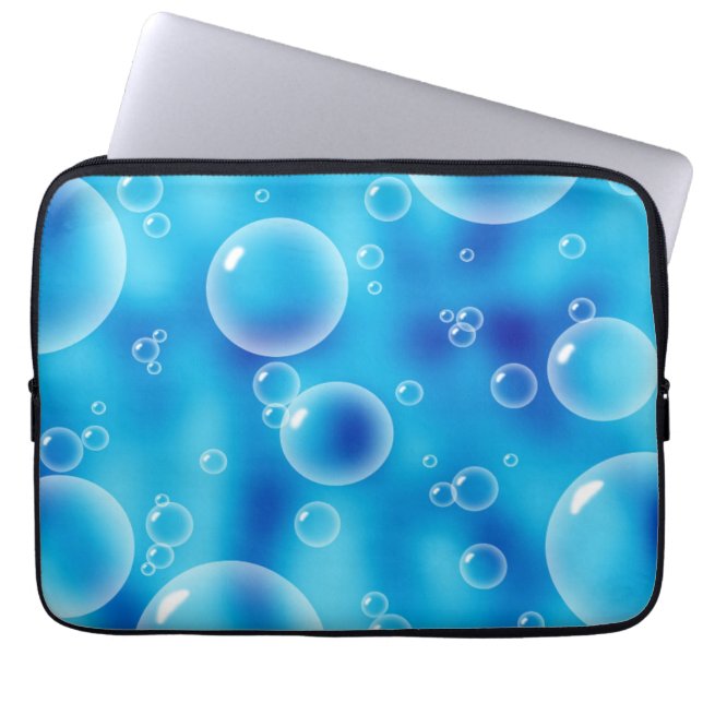 Protection Pour Ordinateur Portable Grosses bulles bleues rebondissantes (Devant)