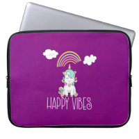 Happy Vibes Typographie mignonne souriant Unicorn