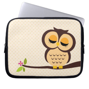 Protection Pour Ordinateur Portable Hibou orange mignon