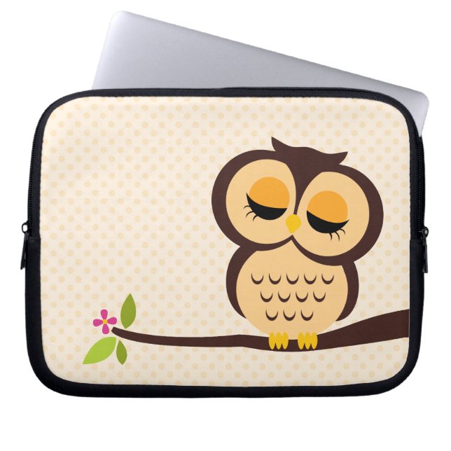 Protection Pour Ordinateur Portable Hibou orange mignon (Devant)