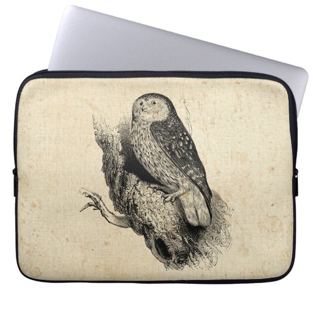 Protection Pour Ordinateur Portable Hibou vintage (Devant)