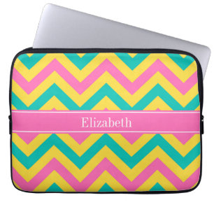 Protection Pour Ordinateur Portable HotPink2 Ananas Turquoise LG Chevron Nom Monogramm