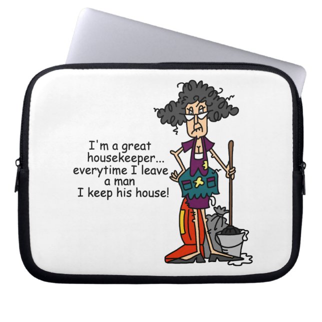 Protection Pour Ordinateur Portable Humour de femme de charge (Devant)