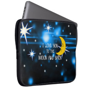 Protection Pour Ordinateur Portable I Love You to the Moon and Back, design coloré