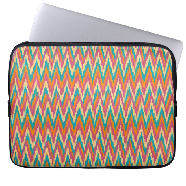 Protection Pour Ordinateur Portable iKat Zigzag Design Couleurs d'épices (Devant)