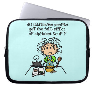 Protection Pour Ordinateur Portable Illettrer l'Humour populaire