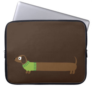 Protection Pour Ordinateur Portable Illustration de mignons longs Dachshund
