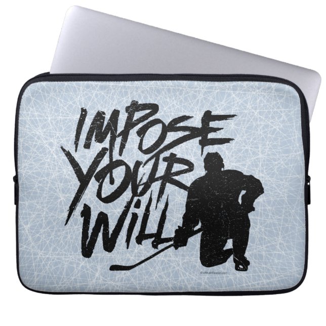 Protection Pour Ordinateur Portable Imposer Votre Volonté (Hockey) (Devant)
