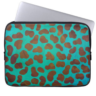 Protection Pour Ordinateur Portable Impression Brown et Turquoise dalmate