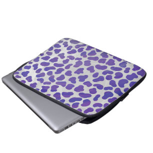 Protection Pour Ordinateur Portable Impression dalmate violet et blanche