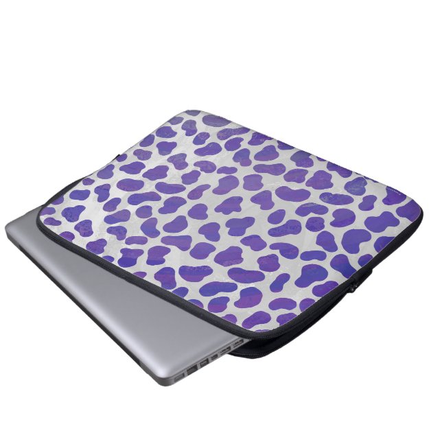 Protection Pour Ordinateur Portable Impression dalmate violet et blanche (Devant bas)