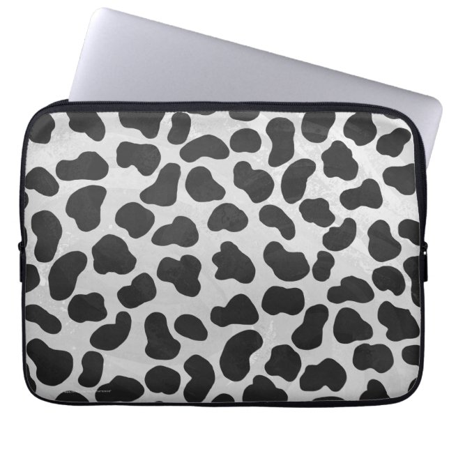 Protection Pour Ordinateur Portable Impression noire et blanche dalmate (Devant)