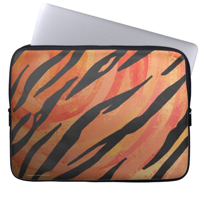 Protection Pour Ordinateur Portable Impression orange chaud et noir de tigre (Devant)