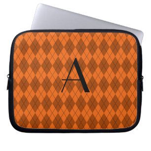 Protection Pour Ordinateur Portable Jacquard d'orange de monogramme