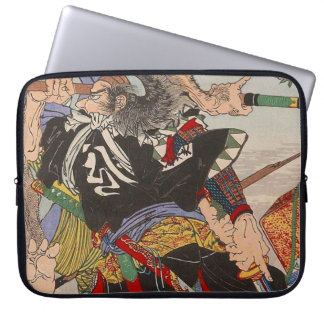 Protection Pour Ordinateur Portable Japonais d'Ukiyo-e peignant un combat samouraï