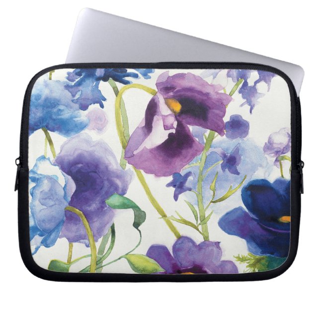 Protection Pour Ordinateur Portable Jardin mélangé bleu et pourpre (Devant)