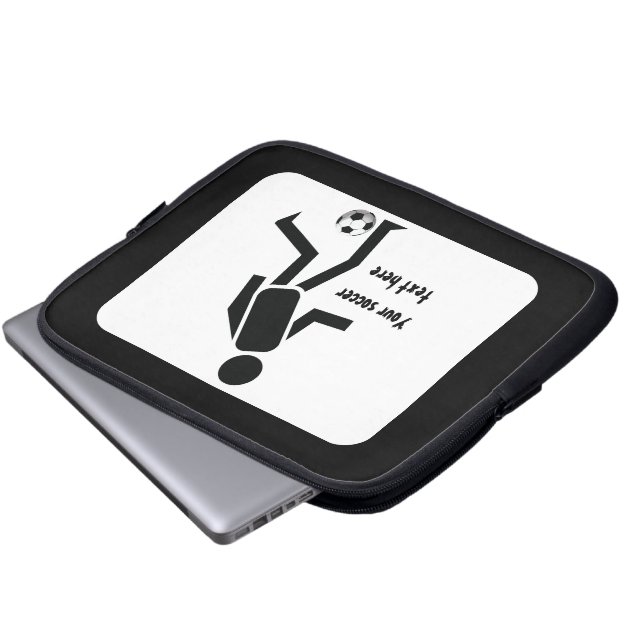 Protection Pour Ordinateur Portable Joueur de soccer et balle cadeau personnalisé (Devant bas)