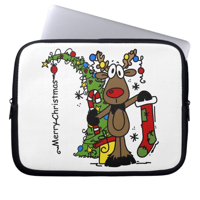 Protection Pour Ordinateur Portable Joyeux rennes de Noël (Devant)