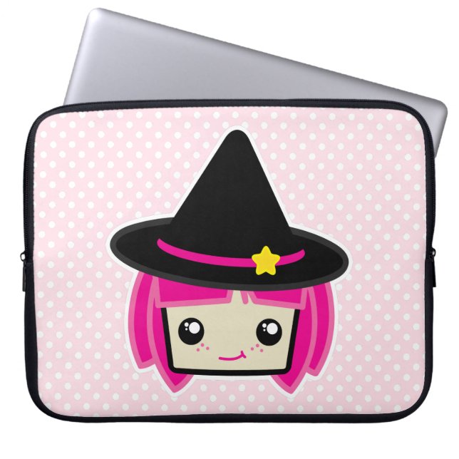 Protection Pour Ordinateur Portable Kawaii Pink Haired Sleeve Ordinateur Portable Sorc (Devant)