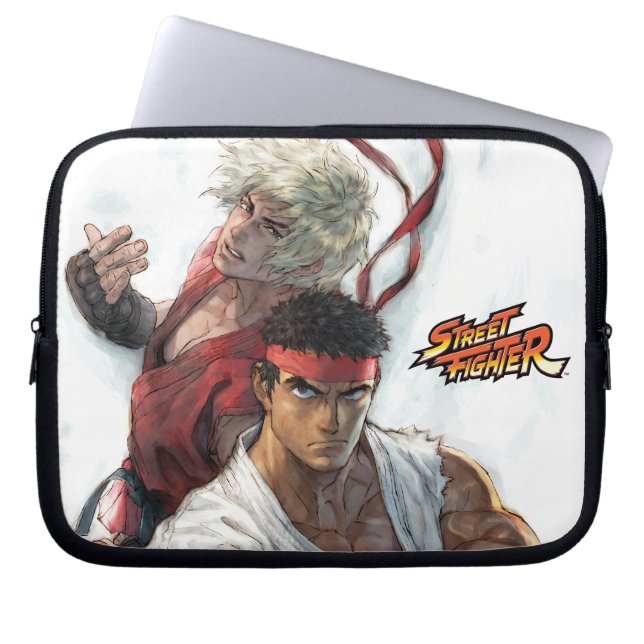 Protection Pour Ordinateur Portable Ken et Ryu (Devant)