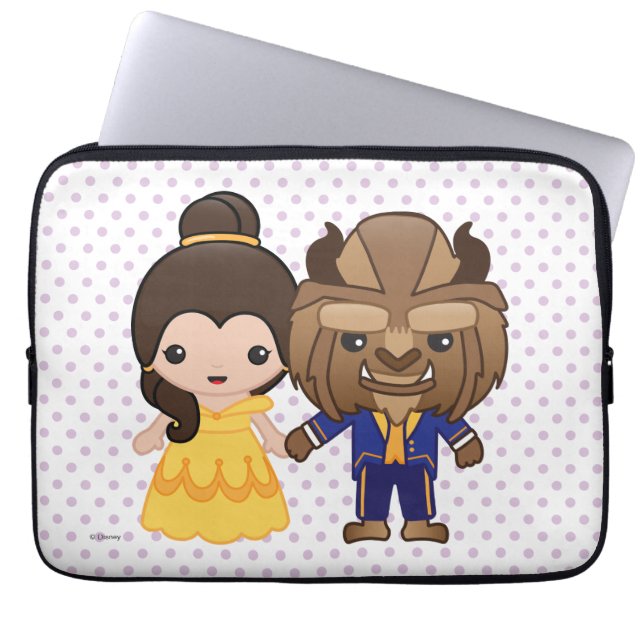Protection Pour Ordinateur Portable La beauté et la bête Emoji (Devant)