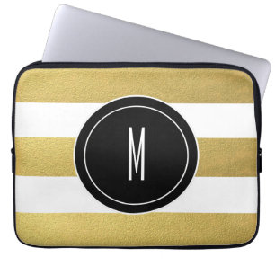PROTECTION POUR ORDINATEUR PORTABLE LA FEUILLE D'OR BARRE LE MONOGRAMME NOIR DE %PIPE%