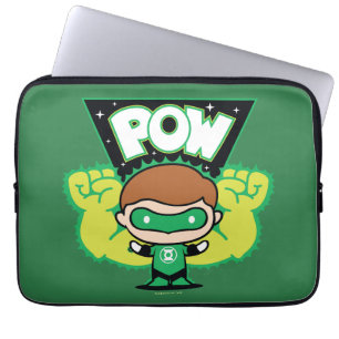 Protection Pour Ordinateur Portable Lanterne verte Chibi Formant Des Poings Géants