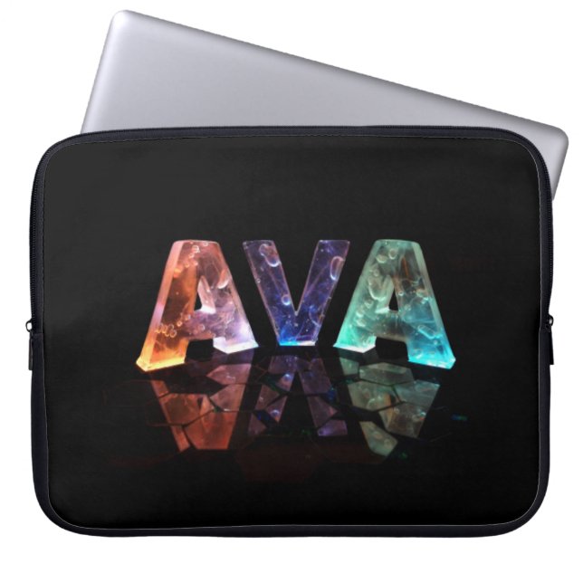 Protection Pour Ordinateur Portable L'Ava nommé dans les lumières 3D (Devant)