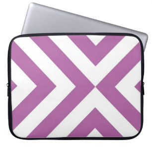 Protection Pour Ordinateur Portable Lavande et Chevrons blancs