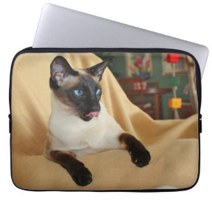Protection Pour Ordinateur Portable Le chat siamois de point comique de joint le