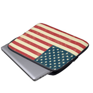 Protection Pour Ordinateur Portable Le drapeau américain âgé s'est fané