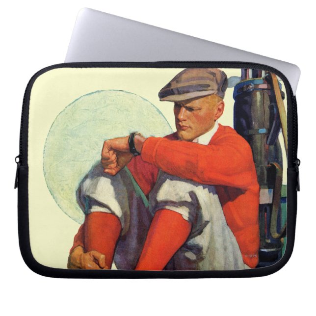 Protection Pour Ordinateur Portable Le golfeur a continué l'attente (Devant)