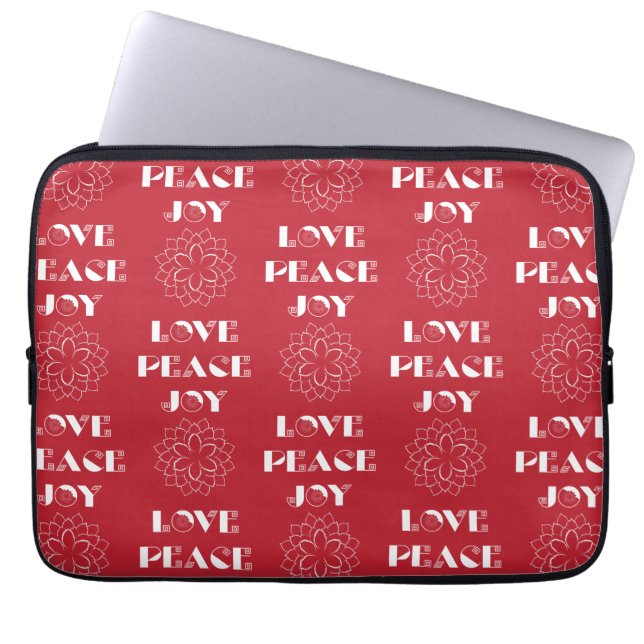 Protection Pour Ordinateur Portable Le Petit Rouge et Blanc, Peace, Joy (Devant)