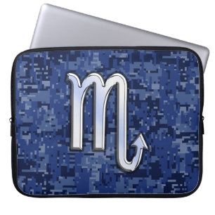 Protection Pour Ordinateur Portable Le zodiaque de Scorpion se connectent le bleu