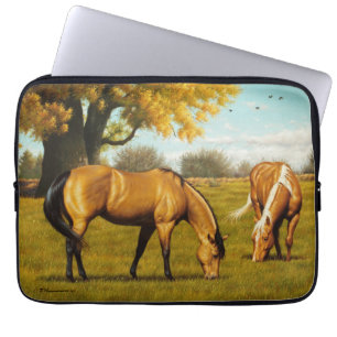 Protection Pour Ordinateur Portable Les chevaux avec la chute colore la couverture du