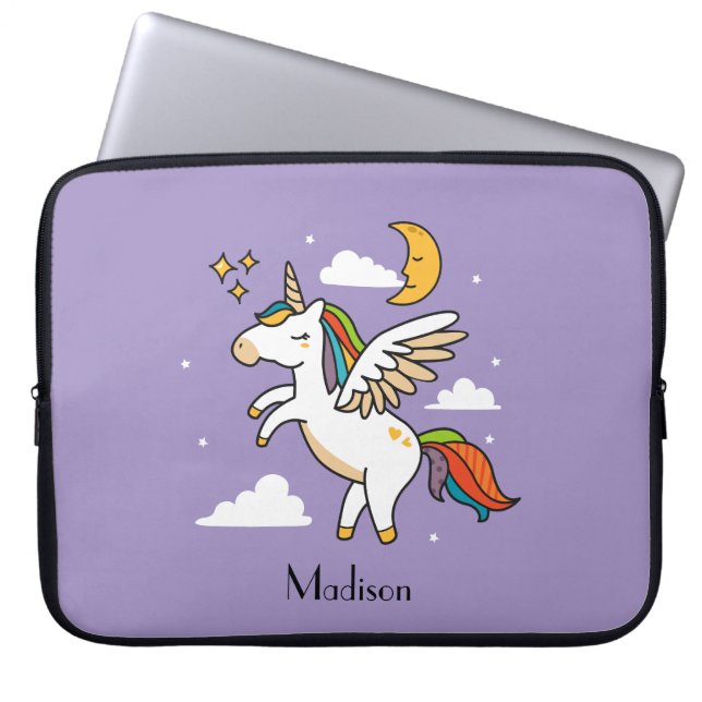 Protection Pour Ordinateur Portable Licorne de vol (Devant)