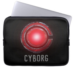 Protection Pour Ordinateur Portable Ligue de Justice   Symbole Cyborg brillant