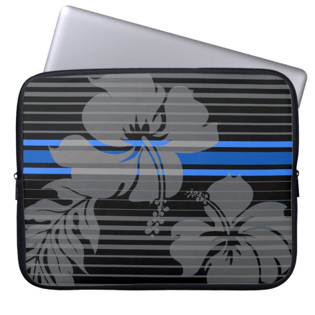 Protection Pour Ordinateur Portable Lihue Hibiscus Stripe Hawaïen Neoprène Wetsuit (Devant)