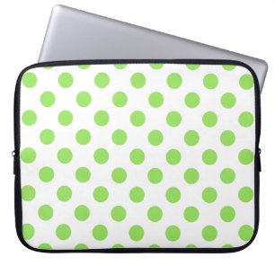 Protection Pour Ordinateur Portable Lime et pois blancs