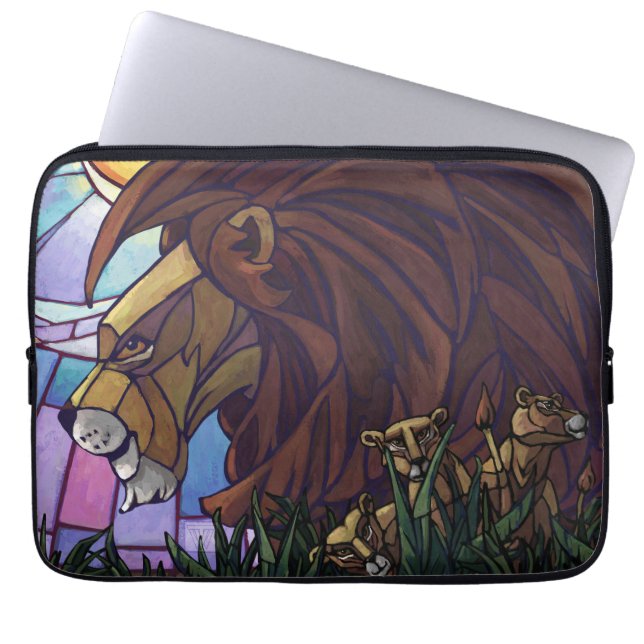 Protection Pour Ordinateur Portable Lion et petits (Devant)