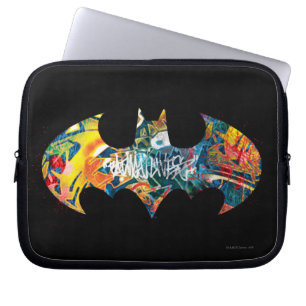 Protection Pour Ordinateur Portable Logo Batman Graffiti Neon 80's