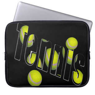 Protection Pour Ordinateur Portable Logo Et Ballons De Tennis,