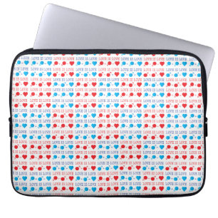Protection Pour Ordinateur Portable LOVE est une citation LOVE en rouge et bleu