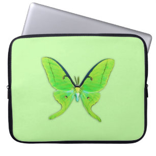Protection Pour Ordinateur Portable Luna moth sur un arrière - plan vert pâle