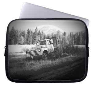 Protection Pour Ordinateur Portable Lune sur rouille Vieux Camion de ferme rouillé