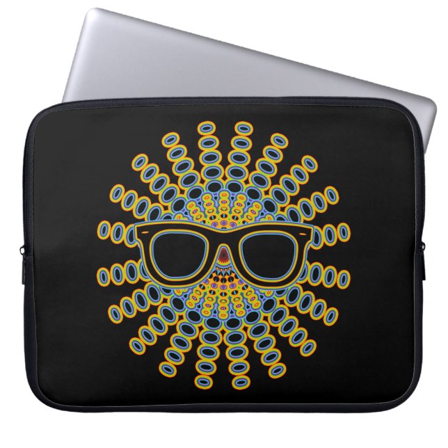 Protection Pour Ordinateur Portable Lunettes Nerd ensoleillées + votre backgr. & idées (Devant)